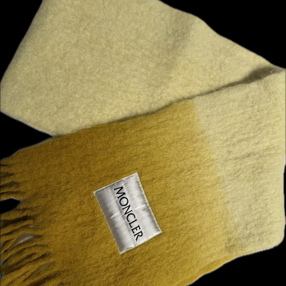 Moncler Yellow Ombré Wool Scarf